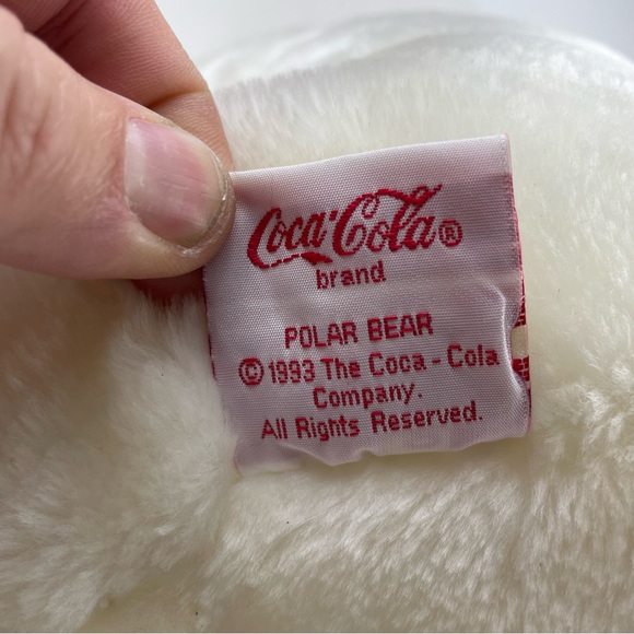 Vintage 1993 Coca Cola COKE White Polar Teddy Bear Plush Toy RARE!! - Picture 8 of 11